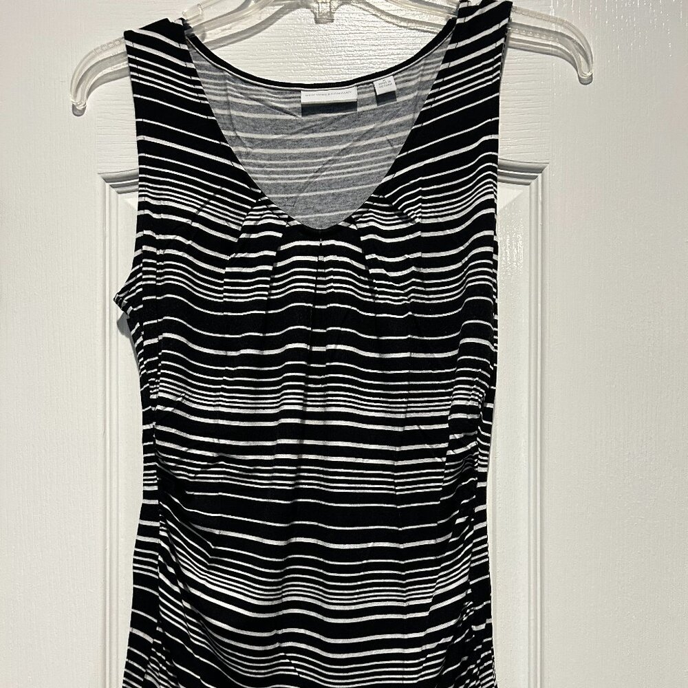 New York & Company Black/White Tank Top Size Medium